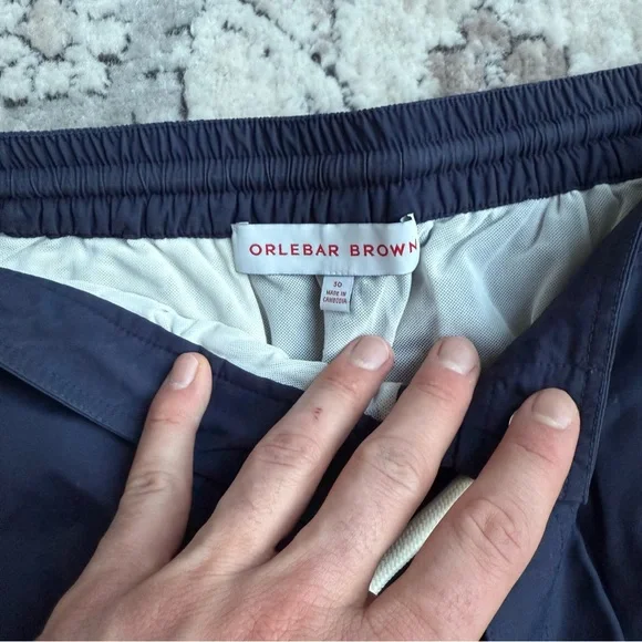 Orlebar Brown Men's Navy Tailored Fit Swim Trunks - Picture 2 of 4